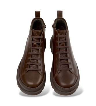 Camper Brutus+ leather ankle boots brown