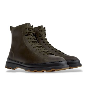 Camper Brutus+ leather ankle boots green