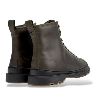 Camper Brutus+ leather ankle boots green