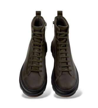 Camper Brutus+ leather ankle boots green