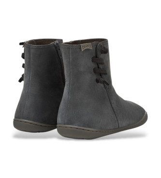 Camper Grey Peu Leather Ankle Boots
