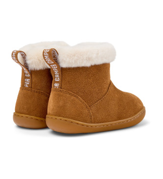 Camper Bottines Peu en cuir marron