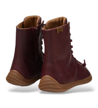Camper Bottines en cuir Peu Path+ grenat