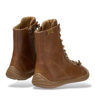 Camper Peu Path+ brown leather ankle boots