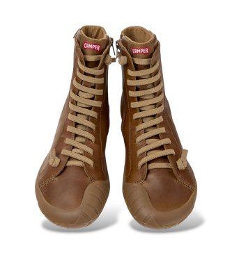 Camper Peu Path+ brown leather ankle boots