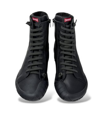 Camper Peu Path+ black leather ankle boots