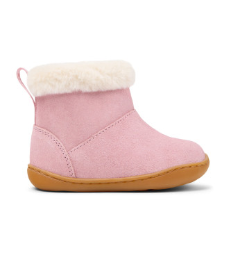 Camper Bottines en cuir rose Peu