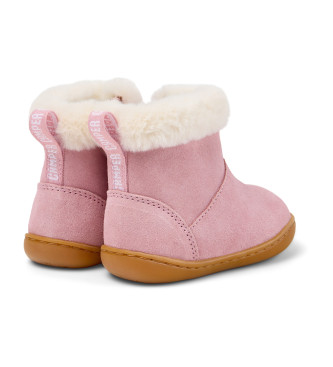 Camper Bottines en cuir rose Peu