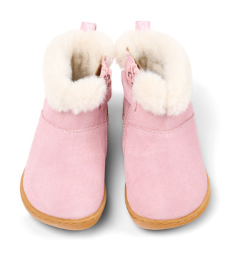 Camper Bottines en cuir rose Peu