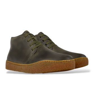 Camper Peu Terreno green leather ankle boots