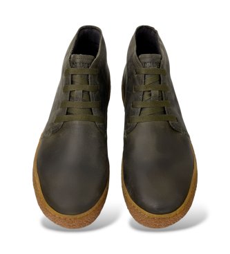 Camper Peu Terreno green leather ankle boots