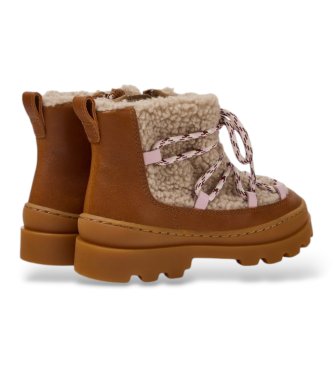 Camper Bottines en cuir Twins marron