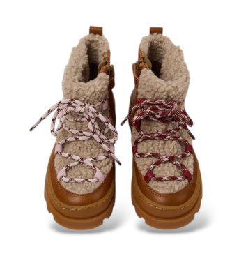 Camper Bottines en cuir Twins marron