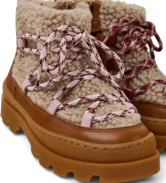 Camper Bottines en cuir Twins marron