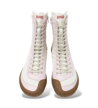 Camper Peu Path+ white and pink ankle boots