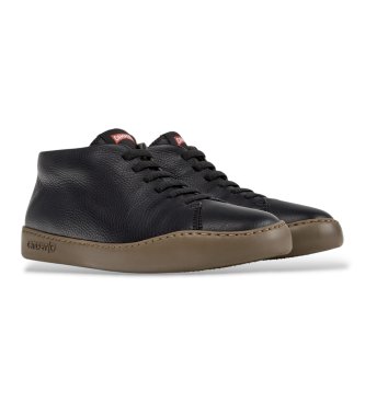 Camper Groenzwarte leren Peu Touring sneakers