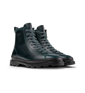 Camper Botines de piel Brutus verde oscuro