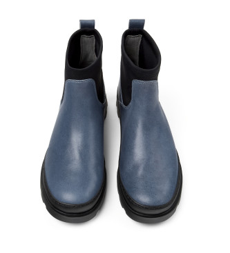 Camper Brutus blue leather ankle boots