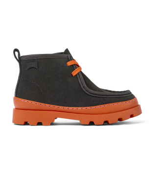 Camper Bottines en cuir gris Brutus