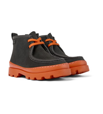 Camper Bottines en cuir gris Brutus