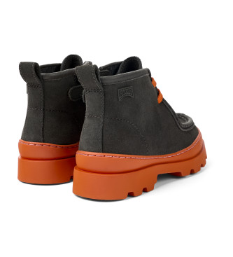 Camper Bottines en cuir gris Brutus