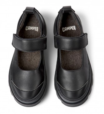 Camper Brutus Kids sapatos de couro preto