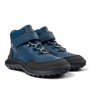 Camper Navy Crclr Leather Ankle Boots