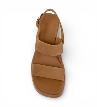 Camper Brązowe skórzane sandały Dana