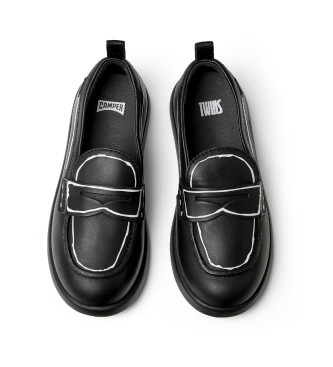 Camper Mocassins Duet em pele preto