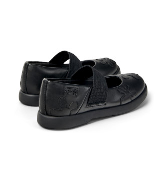 Camper Mocassins Duet em pele preto