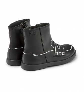 Camper Duet Twins Leather Ankle Boots black