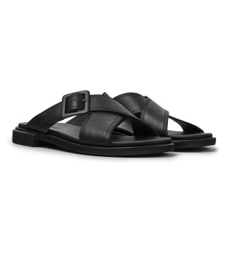 Camper Edy black leather sandals