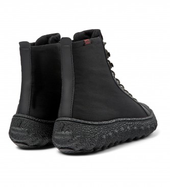 Camper Ground Leather Ankle Boots black