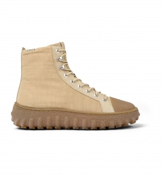 Camper Ground Beige leather ankle boots