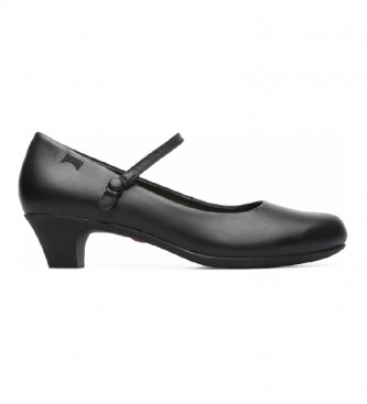 Camper Helena black leather low shoe -Height heel: 4,5cm