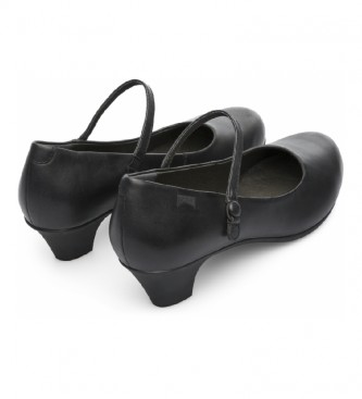 Camper Helena black leather low shoe -Height heel: 4,5cm