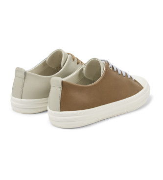 Camper Bruine leren hoepelsneakers