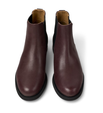 Camper Bottines en cuir bordeaux Iman 