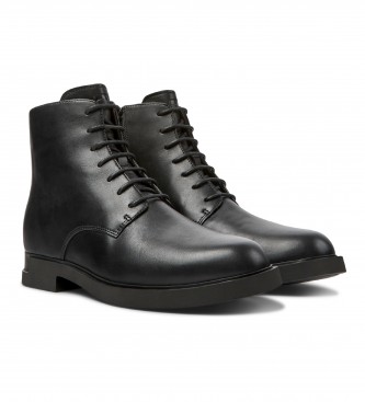 Camper Iman Leather Ankle Boots black