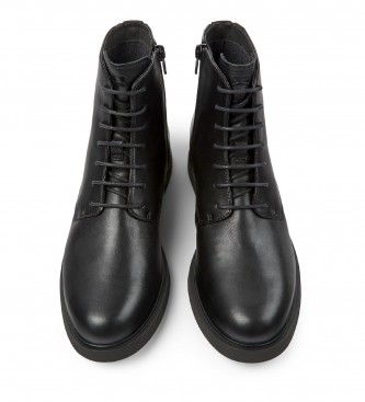 Camper Iman Leather Ankle Boots black