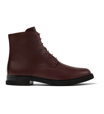 Camper Burgundy Iman Leather Ankle Boots