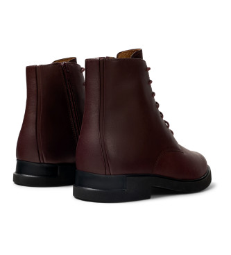 Camper Burgundy Iman Leather Ankle Boots