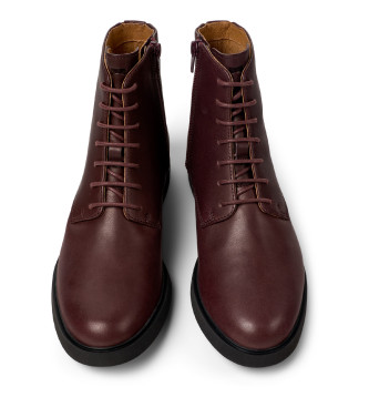 Camper Burgundy Iman Leather Ankle Boots