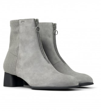 Camper Grey Katie leather ankle boots -Heel height 5,1cm