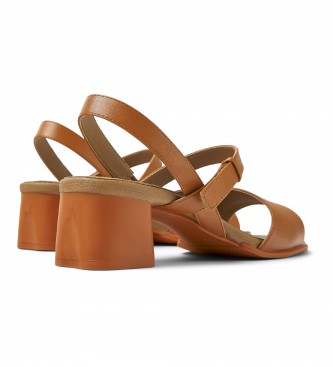 Camper Katie brown leather sandals -Heel height 5,1cm