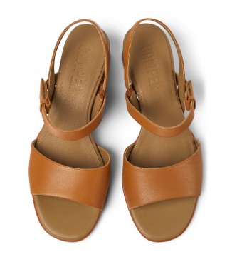 Camper Katie brown leather sandals -Heel height 5,1cm