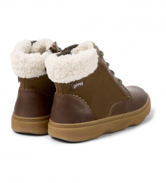 Camper Kiddo Brown Leather Ankle Boots