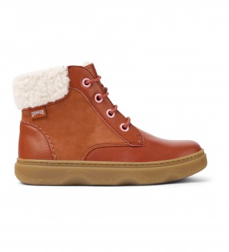 Camper Kiddo Leather Ankle Boots red