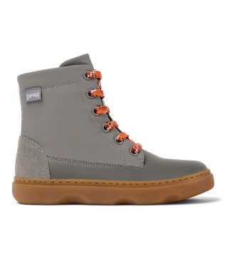 Camper Kiddo Leather Ankle Boots grey