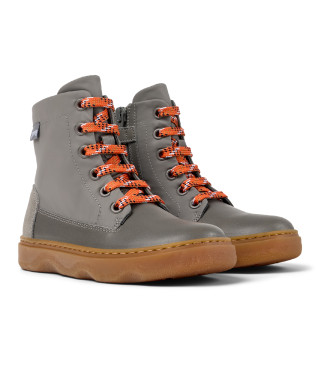 Camper Kiddo Leather Ankle Boots grey